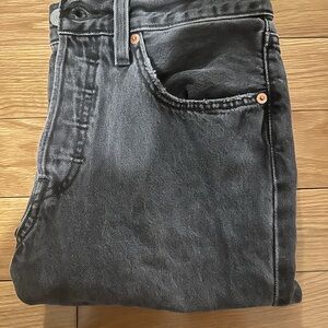 Levi’s Black Washed Straight Jeans - 501